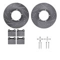 Dynamic Friction Co 7512-02003, Rotors-Drilled and Slotted-Silver w/ 5000 Advanced Brake Pads incl. Hardware, Zinc Coat 7512-02003